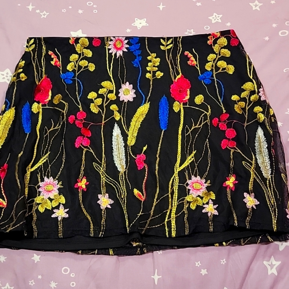 Vintage 90's Floral Mini Skirt
